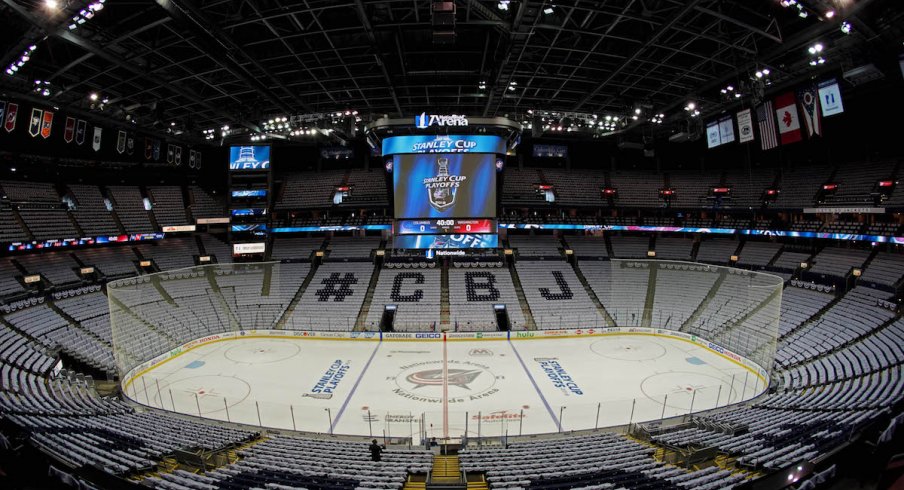 Nationwide Arena sits quietly before Game 4 of the Stanley Cup playoffs between the Columbus Blue Jackets and Washington Capitals.