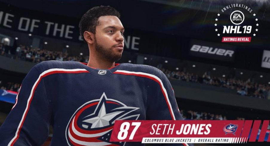 Seth Jones comes in at an 87 in EA NHL 19.