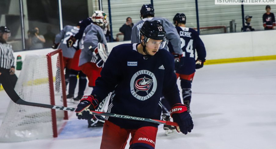 Cam Atkinson skates in Blue Jackets Training Camp