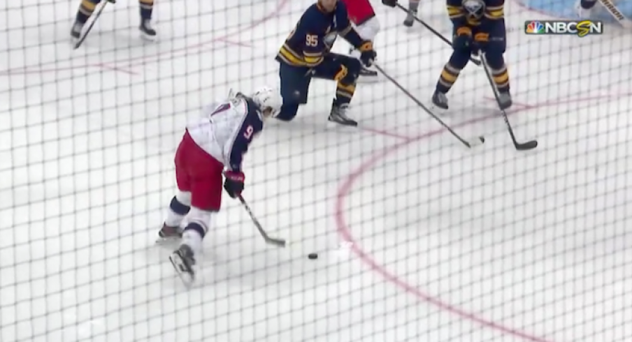 Artemi Panarin scores a goal at Kraft Hockeyville in Clinton, New York