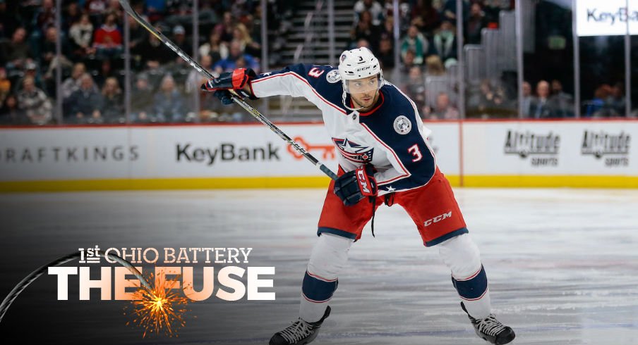 Columbus Blue Jackets defenseman Seth Jones winds up for a slap shot during a game against the Colorado Avalanche at Pepsi Center.