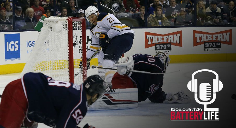 David Savard attempts to cut off a passing lane against the Buffalo Sabres