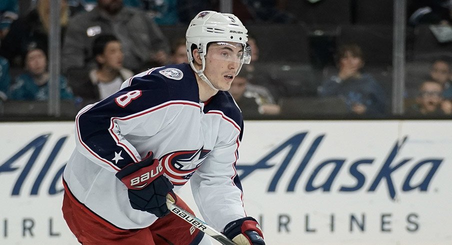 Zach Werenski, a contributing factor in the Blue Jackets win over the San Jose Sharks