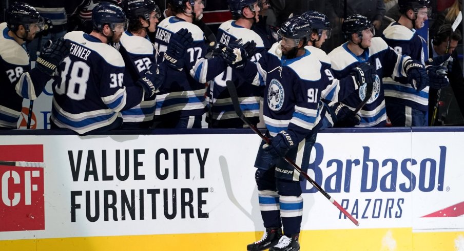 Anthony Duclair celebrates scoring a highlight reel goal