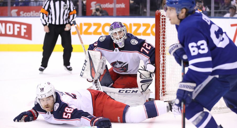 Sergei Bobrovsky was strong in tonight's loss to Toronto. 