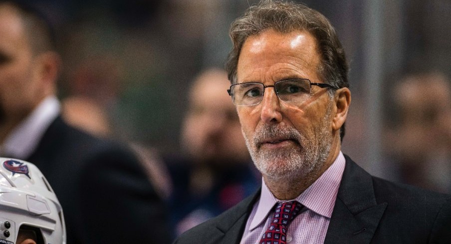 John Tortorella looks on as his Blue Jackets take on the Dallas Stars on November 12th in Dallas.