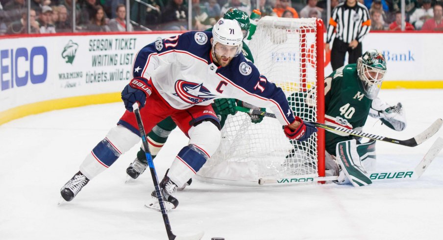 Nick Foligno's Columbus Blue Jackets struggled offensively against the Minnesota Wild, though Sergei Bobrovsky stood tall with 29 saves.