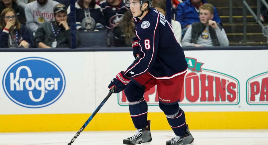 Zach Werenski has 30 points through 56 games for the Columbus Blue Jackets.