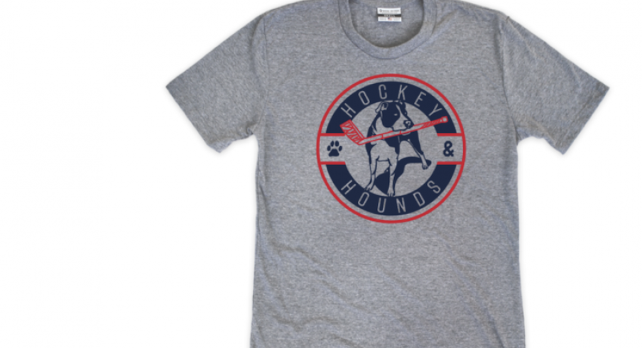 The official Hockey and Hounds t-shirt from Where I'm From, with proceeds benefitting animal welfare efforts in Ohio.