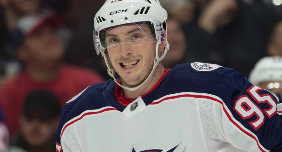 Columbus Blue Jackets No95 Matt Duchene Green Salute To Service Stitched Jersey