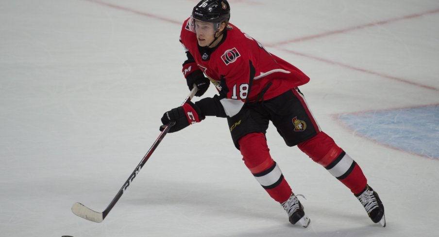 Ryan Dzingel skates up ice.