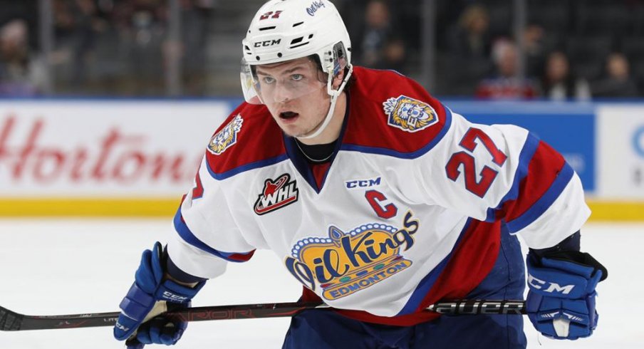 Trey-Fix Wolansky captain of the Edmonton Oil Kings signed his entry-level contract with Columbus on Friday