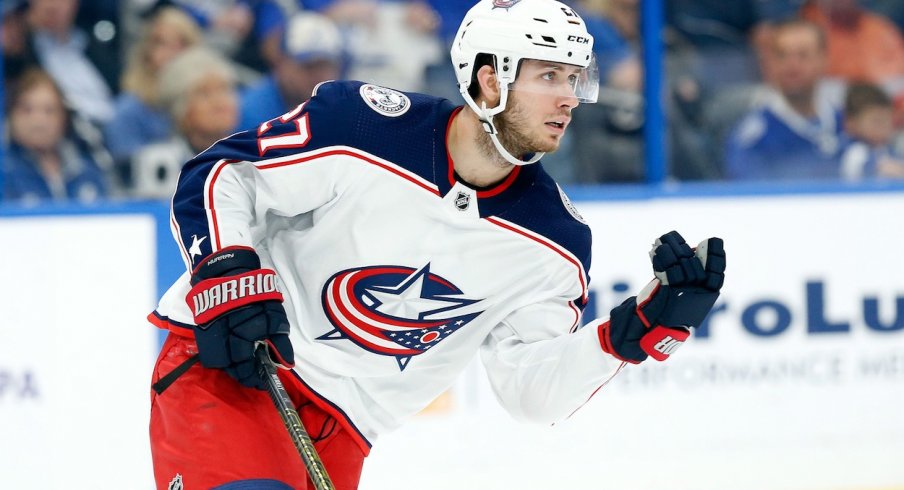 Columbus Blue Jackets defenseman Ryan Murray (27) during the first period at Amalie Arena.