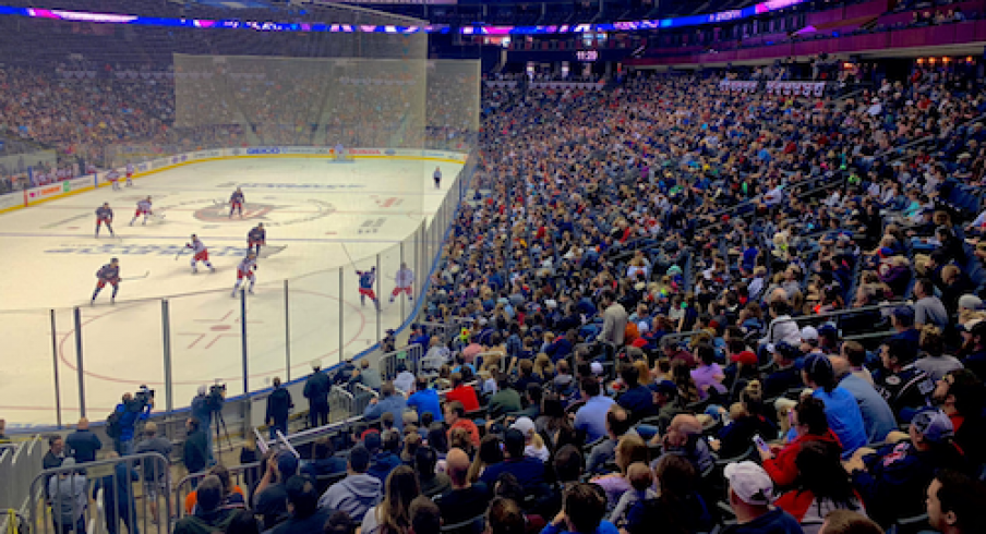 More than 5,000 fans packed Nationwide Arena for Blue Jackets practice and a scrimmage.