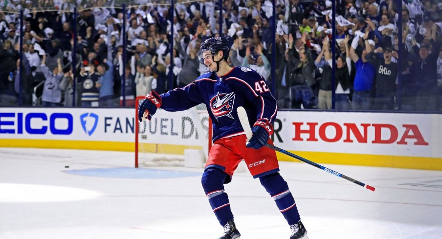 Texier celebrates a huge goal