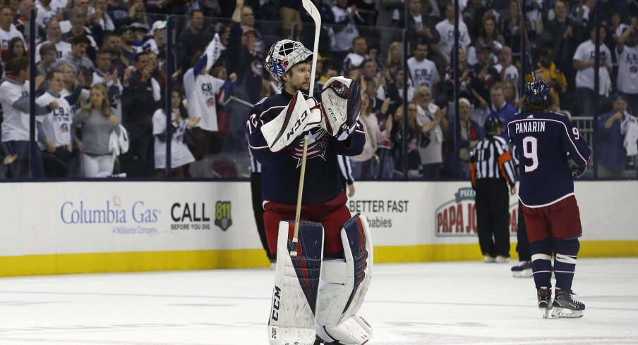 Sergei Bobrovsky had seven seasons with the Columbus Blue Jackets - averaging a .921 SV% and a 2.41 GAA.