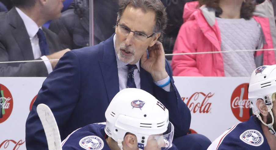 Columbus Blue Jackets head coach John Tortorella reacts during a 6-3 loss to the Toronto Maple Leafs at the Air Canada Centre in February of 2018.
