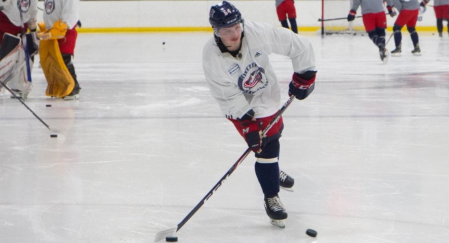 Trey Fix-Wolansky at the Columbus Blue Jackets 2019 training camp.