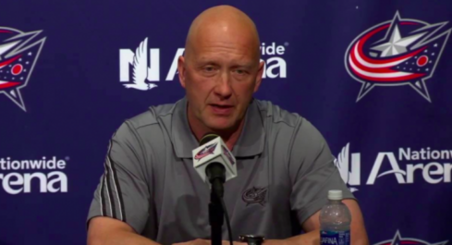 Jarmo Kekalainen gives a press conference