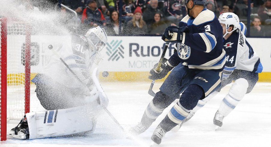 Seth Jones scores his fifth goal of the season in a 4-3 win over the Winnipeg Jets