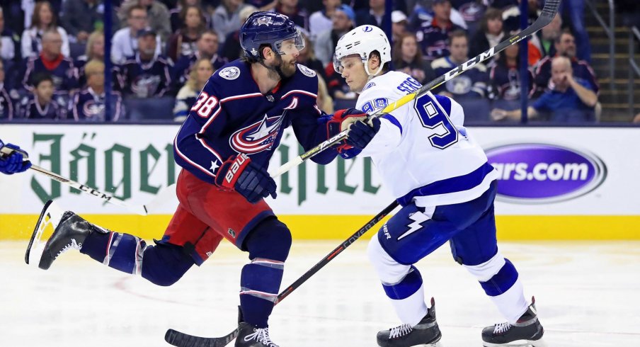 Boone Jenner has nine goals and ten assists for 19 points this season with the Columbus Blue Jackets.