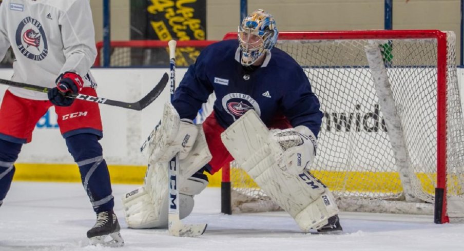 Daniil Tarasov skates at Blue Jackets development camp