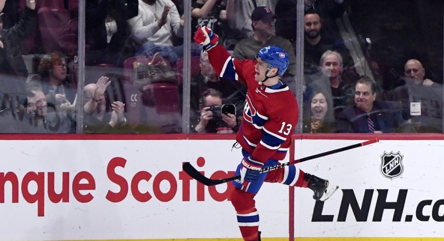 Max Domi scores against the New York Rangers