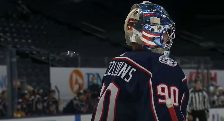 Columbus Blue Jackets goaltender Elvis Merzlikins 