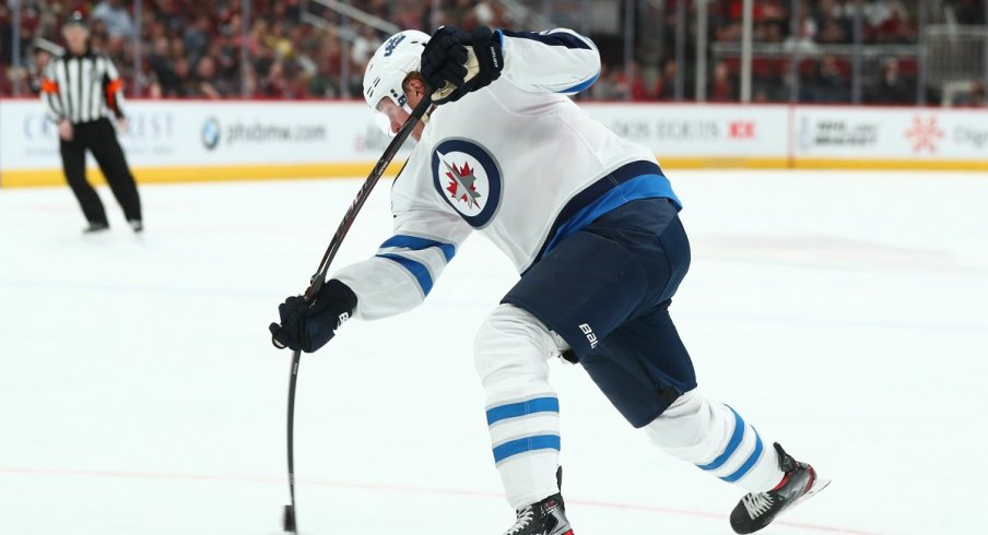 Patrik Laine shows off his patented one-timer
