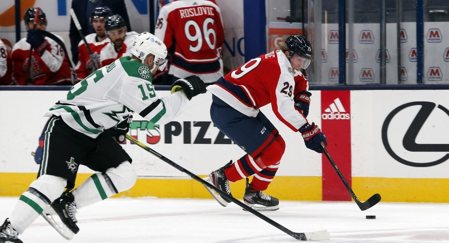 Patrik Laine and the Columbus Blue Jackets are in Dallas for the first time this season.