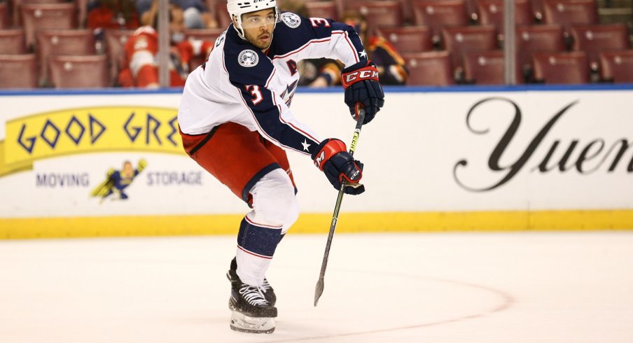 Seth Jones skates against the Florida Panthers