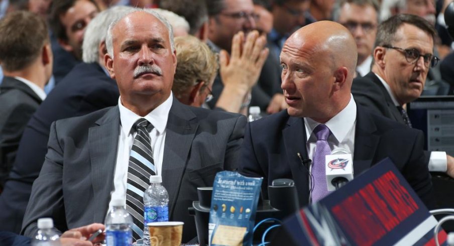 John Davidson and Jarmo Kekalainen discuss options at the NHL draft.