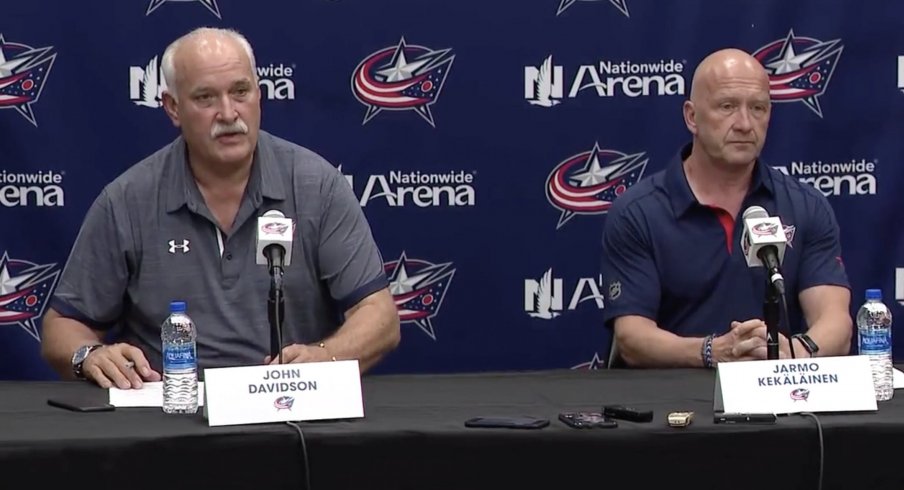 John Davidson (left) and Jarmo Kekalainen (right) address the media.