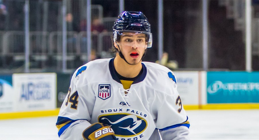 Cole Sillinger skates for the Sioux Falls Stampede
