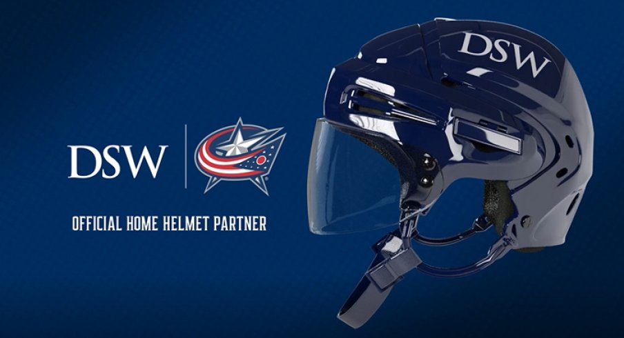 Helmet with DSW logo on it.