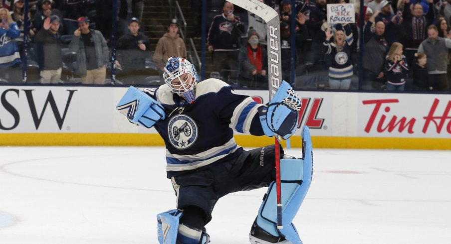 The Columbus Blue Jackets Thanksgiving feast started a day early, as Elvis Merzlikins stopped 36 shots from the Winnipeg Jets for the Blue Jackets' first shutout of the season. 