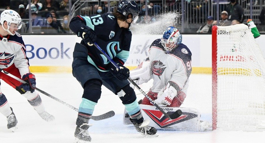 Elvis Merzlikins had a rough third period, but Jake Bean and the Blue Jackets were able to secure a Columbus victory.