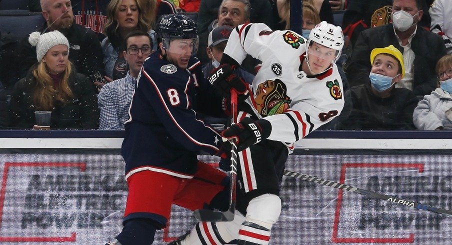 The Columbus Blue Jackets fell below .500 again Tuesday, falling 4-2 to the Chicago Blackhawks. 