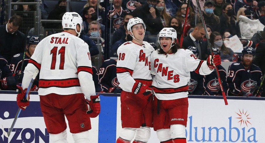 The Columbus Blue Jackets make their first trip of the season to Raleigh for a battle against Carolina. The Hurricanes won 7-4 at Nationwide Arena on New Year's Day.