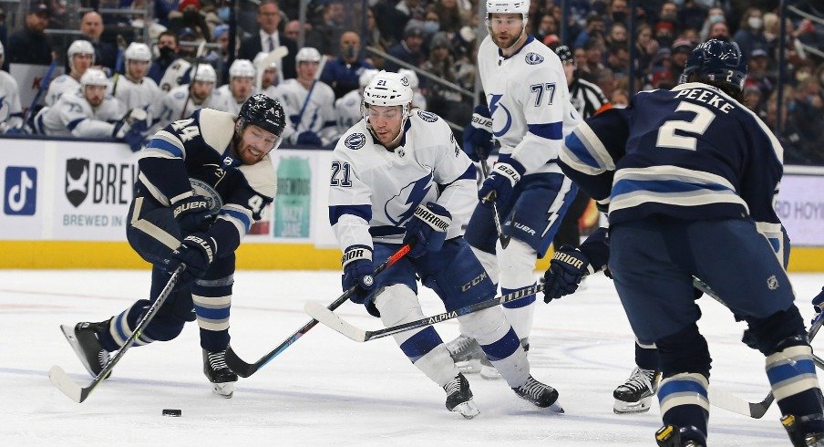 Columbus and Tampa Bay will meet more times this week than they have all season, with a home-and-home that begins Tuesday in Tampa. The Lightning won 7-2 in January's lone meeting.