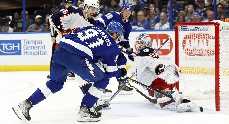 Steven Stamkos picked up a point on all four Tampa goals Tuesday night in their 4-1 win over Columbus.