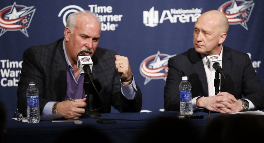 Blue Jackets President of Hockey Operations and Alternate Governor John Davidson with General Manager Jarmo Kekalainen.