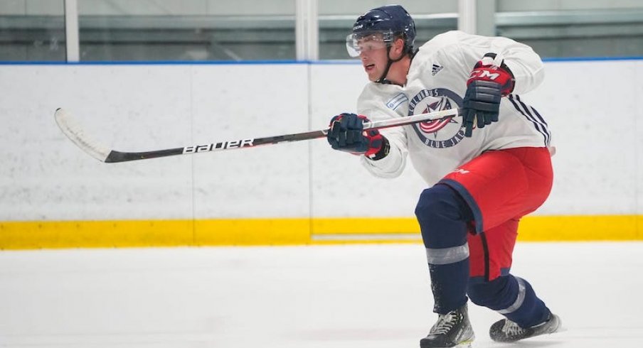 James Fisher during the Columbus Blue Jackets developmental camp.