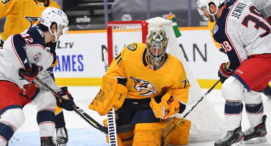 Boone Jenner and Alexandre Texier are two prime options to center the top line and play between Johnny Gaudreau and Patrik Laine.