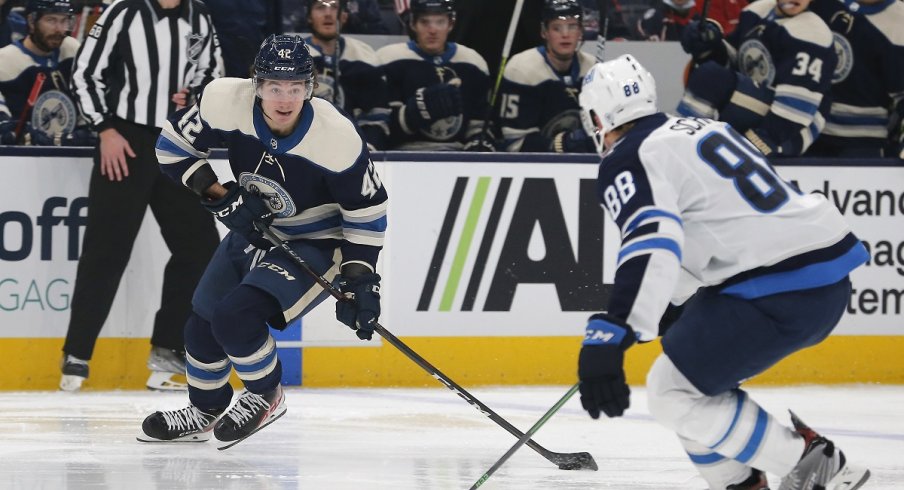 Alexandre Texier skates against the Winnipeg Jets