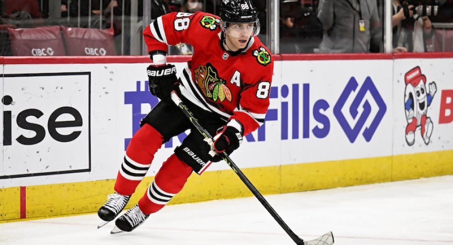 Chicago Blackhawks' Patrick Kane skates against the Washington Capitals at United Center.