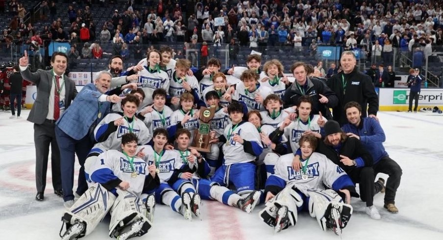 Olentangy Liberty celebrates winning the OHSAA state championship