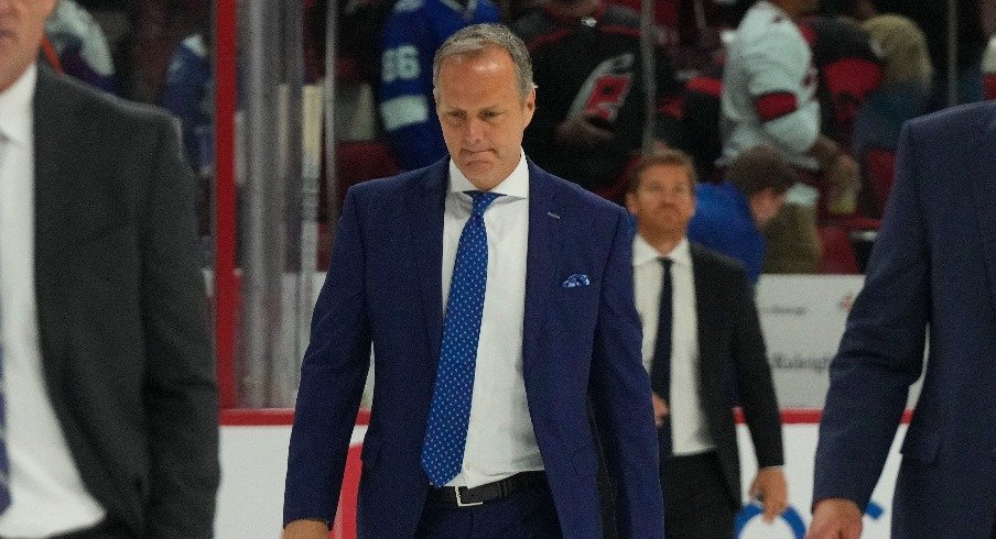 Tampa Bay Lightning head coach Jon Cooper comes off the ice after their loss to the Carolina Hurricanes at PNC Arena.