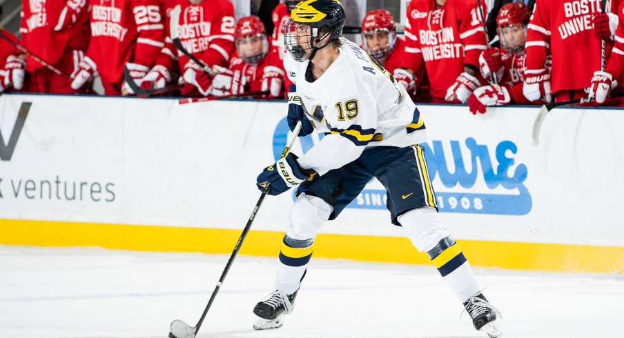 Top prospect Adam Fantilli has made some highlight reel plays as a center at the University of Michigan.
