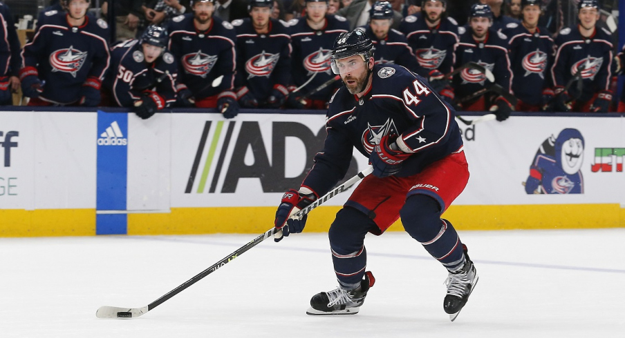 Erik Gudbranson skates for the Columbus Blue Jackets